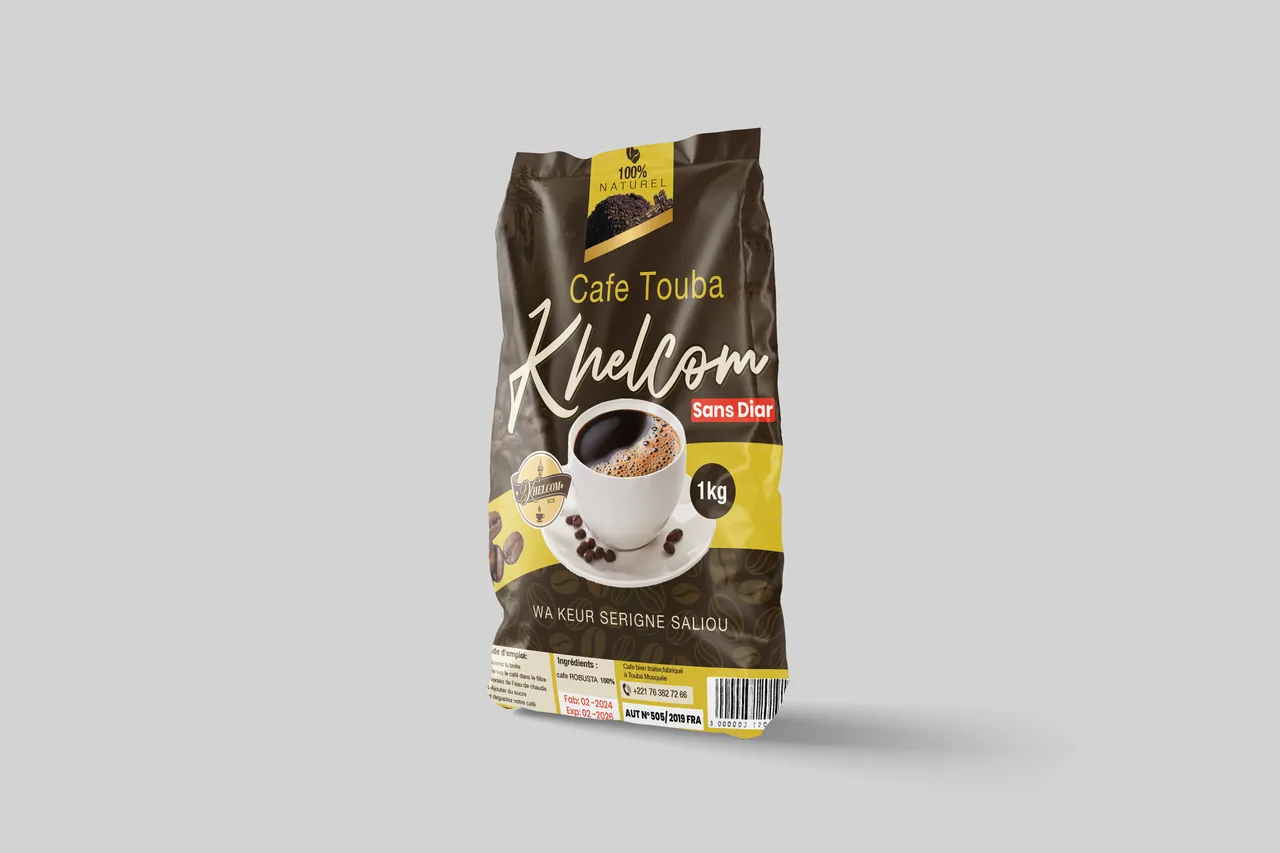 Packaging Café Touba KhelCom en perspective