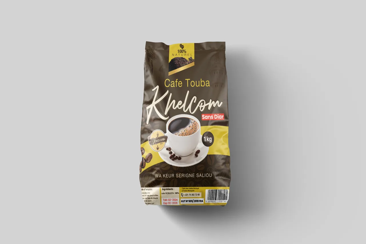 Packaging Café Touba KhelCom vue de face