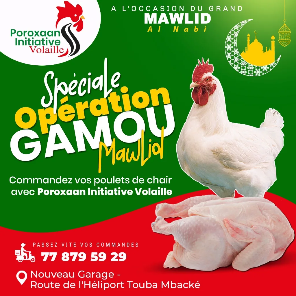 Poroxaan Initiative Volaille - Spéciale Opération Gamou Mawlid