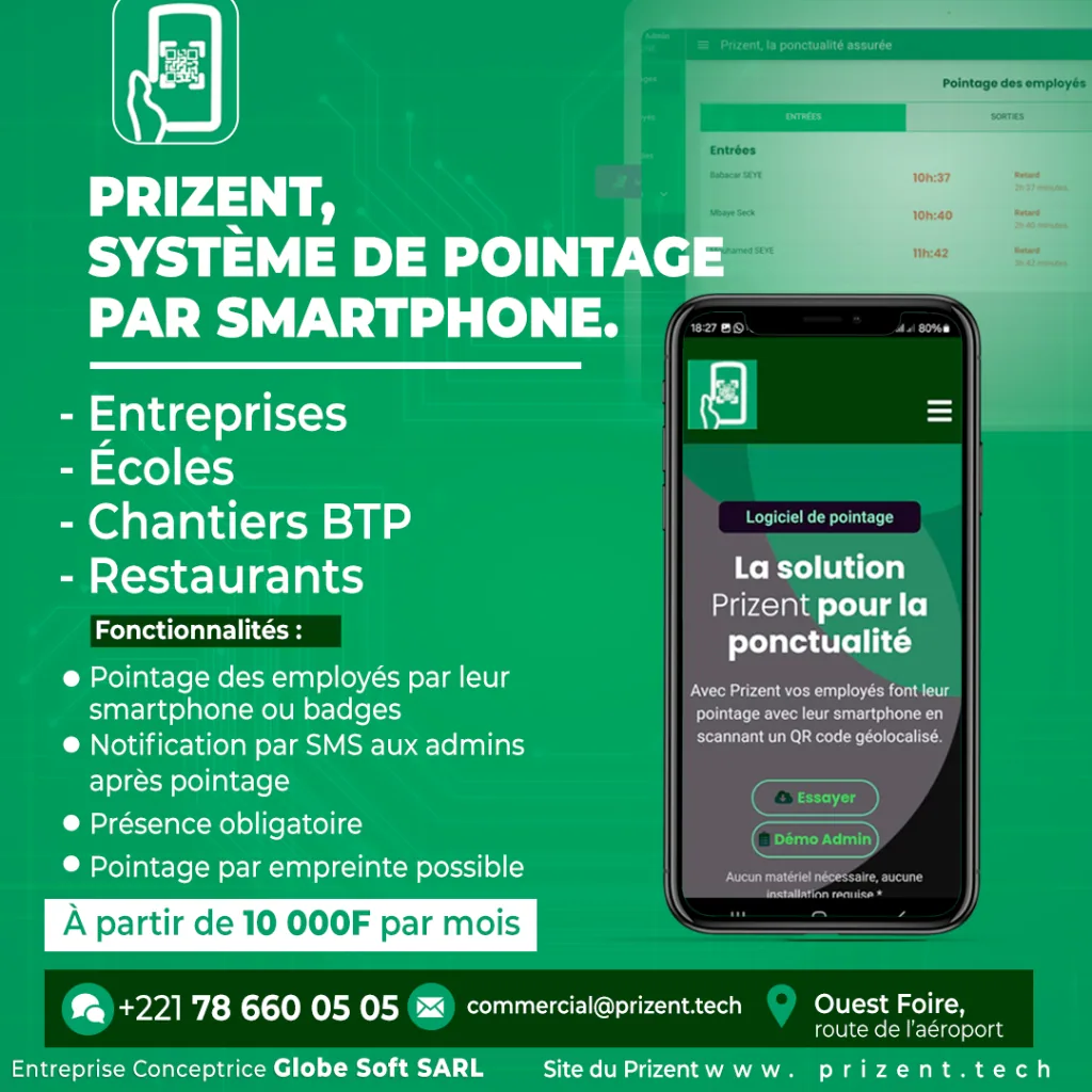 PRIZENT Système de pointage smartphone