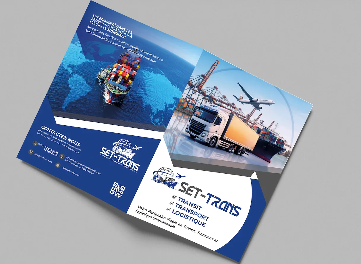 Mockup du dépliant corporate SET-TRANS